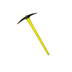 Mattock in black design with yellow handle