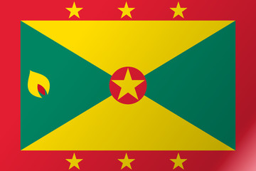 Flag Grenada flat icon. State insignia of the nation in flat style on the entire page. National symbol in the form of a vector illustration