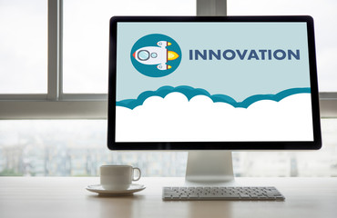 Fototapeta premium INNOVATION think creative ideas Invent Knowledge Creative process