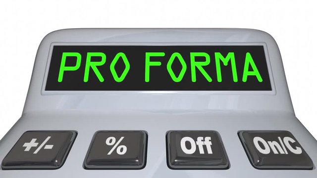 Pro Forma Calculator Budget Finances 3d Animation