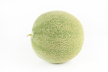 Fresh yellow melon or cantaloupe on white background
