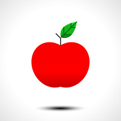 Red apple icon isolated on white background. Vector illustration
