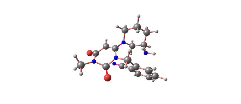 Alogliptin molecular structure isolated on white