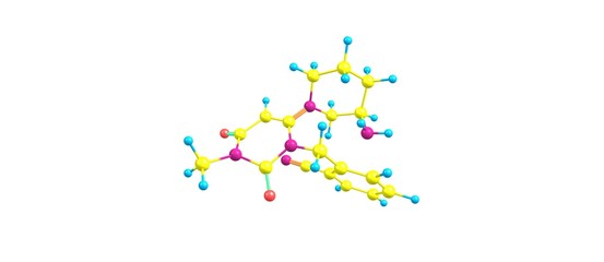 Alogliptin molecular structure isolated on white