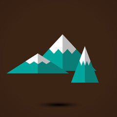 Mountains Logo Template. Vector concept illustration for design 