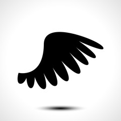 Wing icon isolated on white background. Vector illustration 