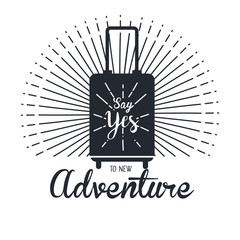 vintage adventure label design outdoor activity symbol vector illustration