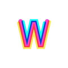 Letter W logo with CMYK logo template, printing services, modern, digital, technology logotype