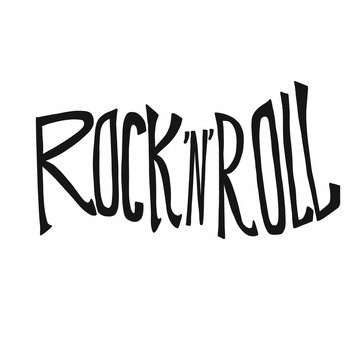 Rock and Roll word lettering vector illustration