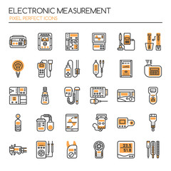 Electronic Measurement Elements , Thin Line and Pixel Perfect Icons.