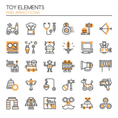 Toy Elements , Thin Line and Pixel Perfect Icons