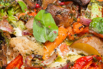 Vegetable stew. Close up.