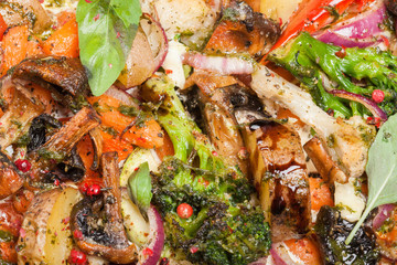 Vegetable stew. Close up.