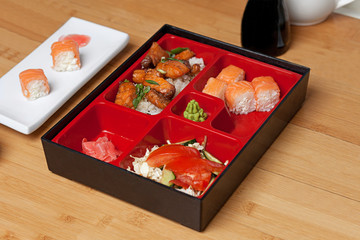 Asian traditional food in box