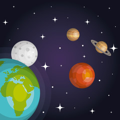 the planets of the solar system space astrology vector illustration
