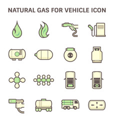 Tank and transportation icon of natural gas vehicle and  liquefied petroleum gas.