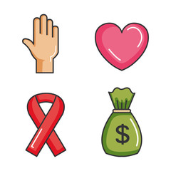 charity and donation give and share your love to poor people vector illustration