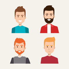 portrait of young man teenage student vector illustration