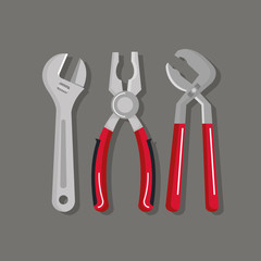set building construction and home repair tools vector illustration