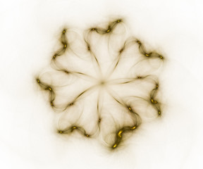 Abstract Fractal Floral Pattern with Gold Trim