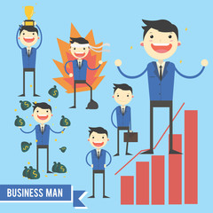 Business man character illustration - vector pack