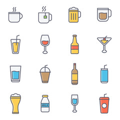 Drink And Beverages Flat Line Icon