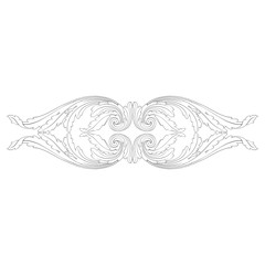 Vintage ornament vector in baroque style for filigree 
