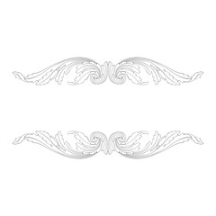 Vintage ornament vector in baroque style for filigree 