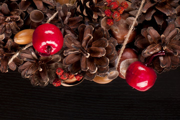 Christmas Garland. Copy space