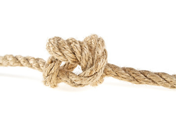 Rope on a white background, knot
