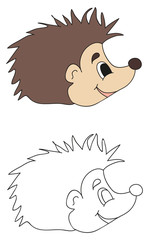 Vector, isolated book coloring hedgehog cartoon
