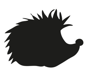 Vector, isolated silhouette hedgehog cartoon © zolotons