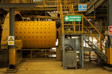 Movement in factory of mining industrial.