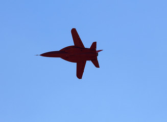 Plane in the evening sky