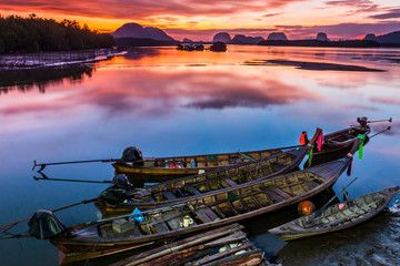 Fishing boat in the golden morning light.