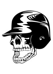 skull in baseball helmet