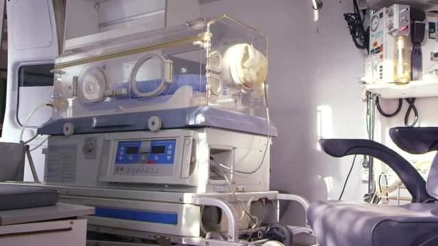 Inside an ambulance for newborns