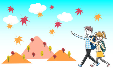 山　ハイキング　秋