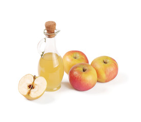 Decanter with apple vinegar isolated