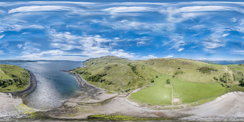 Aerial view of the bay called Camas nan Geall - obrazy, fototapety, plakaty