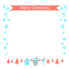 santa claus and reindeer,christmas card frame, vector