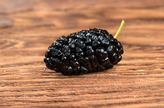 Fresh black mulberries