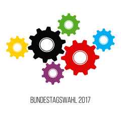 bundestagswahl 2017, sechs farben getriebe konzept