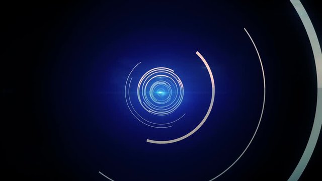 HUD Circle elements.Tunnel camera zoom in.Nice technological intro with optical flares.Type1