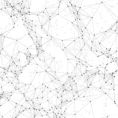 Macro crystal polygonal vector background with chaotic 3d render polygons