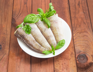 Carcasses of the notothenia fish prepared for cooking