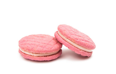 Pink biscuits isolated