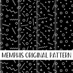 Memphis geometric shapes seamless pattern pack