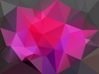 Fototapeta premium vector abstract irregular polygon background with a triangle pattern in hot pink and dark gray color
