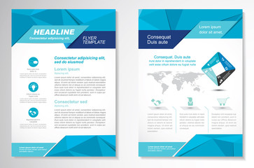 Vector Brochure Flyer design Layout template, size A4, Front page and back page, infographics. Easy to use and edit.